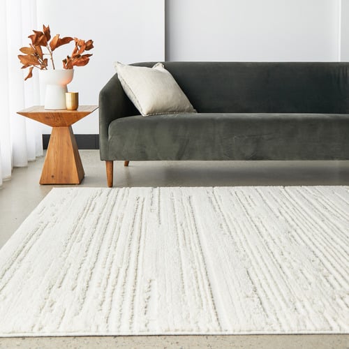 White Hjuvik Contemporary Rug