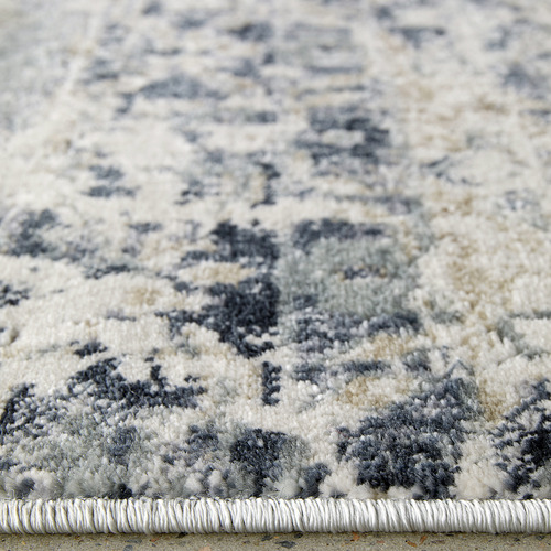 Network Rugs Leila Blue & Cream Chenille Cotton & Silky-finish Modern ...