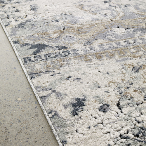 Leila-Blue-and-Cream-Chenille-Cotton-and-Silky-finish-Modern-Rug-PVD-833-BLU