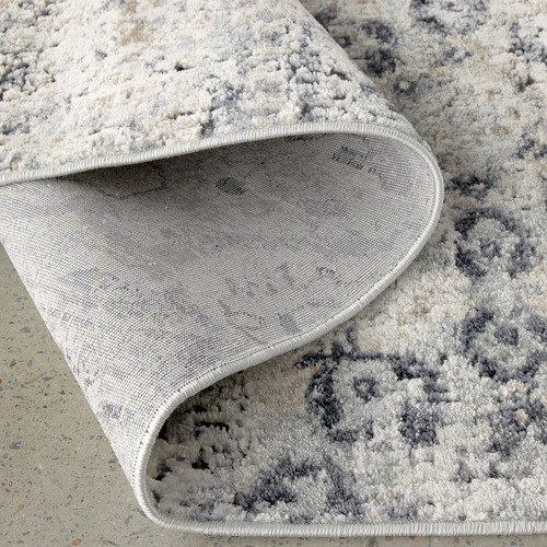 Leila-Blue-and-Cream-Chenille-Cotton-and-Silky-finish-Modern-Rug-PVD-833-BLU