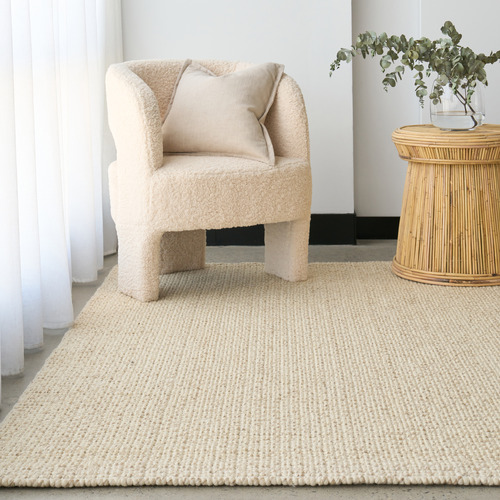 Cream Madras Parker Hand-Loomed Wool & Jute Rug