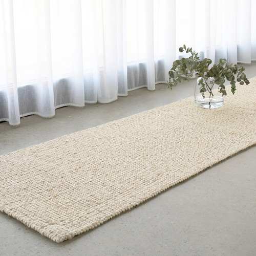 Cream Madras Parker Hand-Loomed Wool & Jute Runner