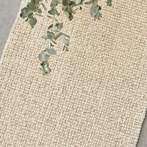 Cream Madras Parker Hand-Loomed Wool & Jute Runner