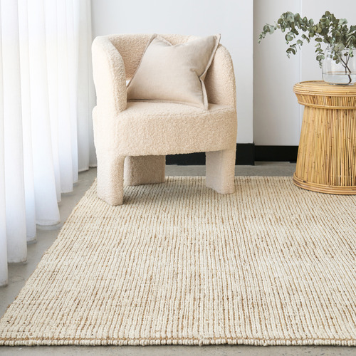White Madras Marlo Hand-Loomed Jute Rug