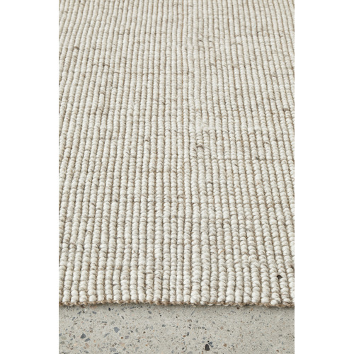 Beige Harlow Ariel Hand-Loomed Wool-Blended Ru