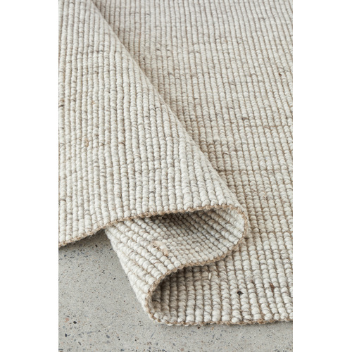 Beige Harlow Ariel Hand-Loomed Wool-Blended Ru