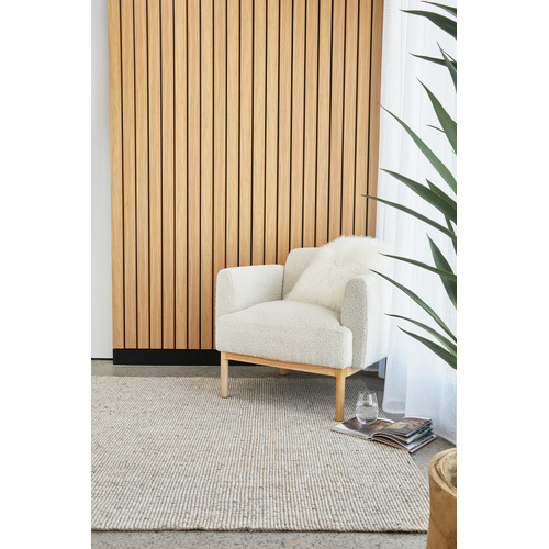 Beige Harlow Ariel Hand-Loomed Wool-Blended Ru