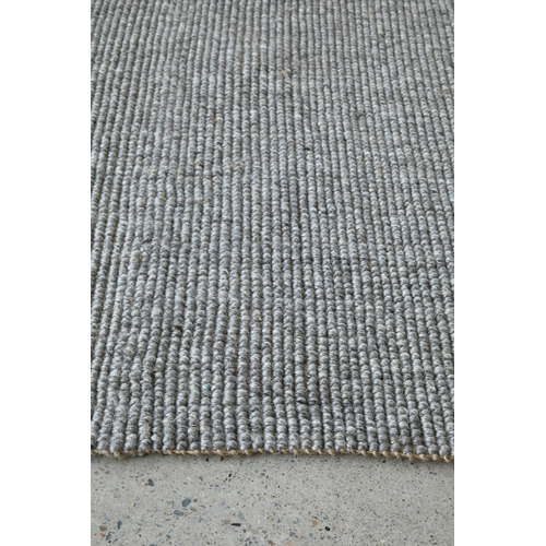Graphite Harlow Ariel Hand-Loomed Wool-Blended Ru