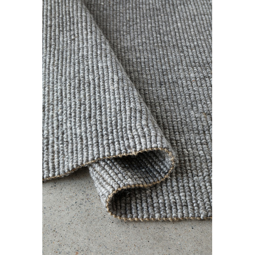 Graphite Harlow Ariel Hand-Loomed Wool-Blended Ru