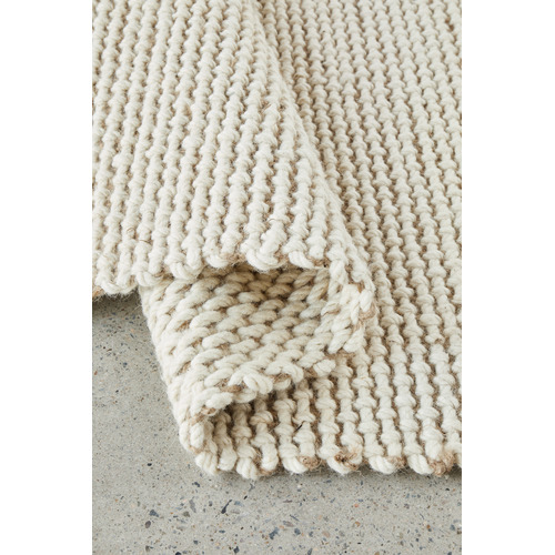 Cream Harlow Cove Hand-Loomed Wool-Blended Ru
