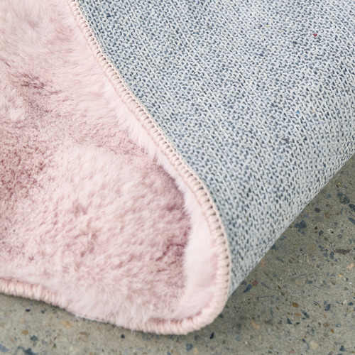 Blush Bubble Machine Washable Round Rug