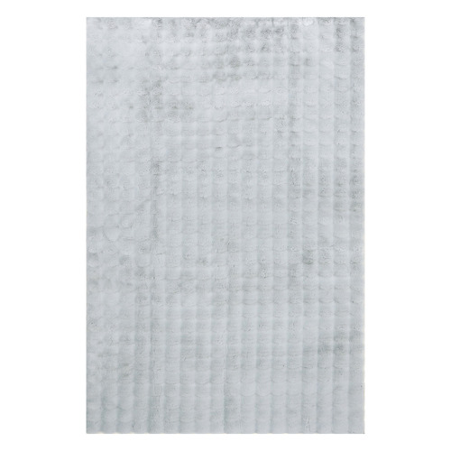 Silver Bubble Machine Washable Power-Loomed Rug