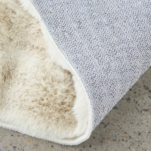 Natural Bubble Machine Washable Round Rug