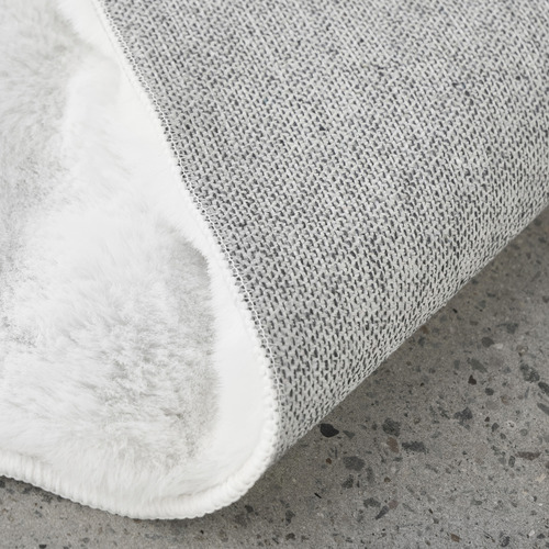 White Bubble Machine Washable Round Rug