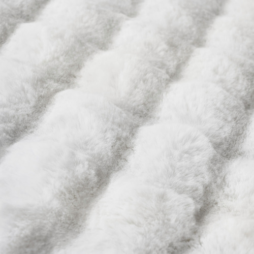 White Bubble Machine Washable Round Rug