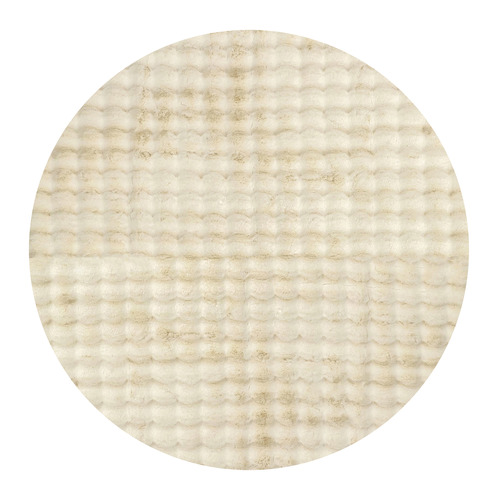 Natural Bubble Machine Washable Round Rug