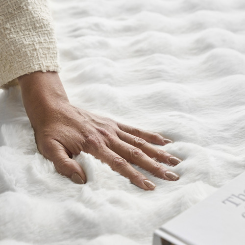 White Bubble Machine Washable Power-Loomed Rug