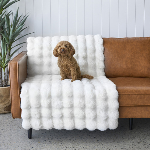 White Bubble Machine Washable Power-Loomed Rug