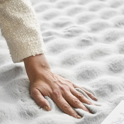 Silver Bubble Machine Washable Power-Loomed Rug