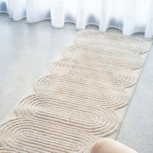 Network Rugs Beige Lotus Carl Runner | Temple & Webster