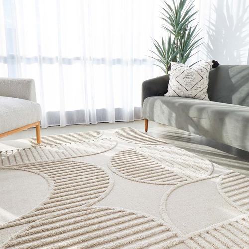 Network Rugs Beige Lotus Leo Rug | Temple & Webster