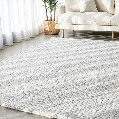 Caterina Grey Hand Woven Sumac Weave Wool & Viscose Rug