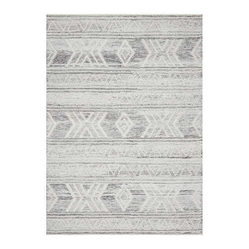 Natural White & Grey Textured Alva Wool Rug