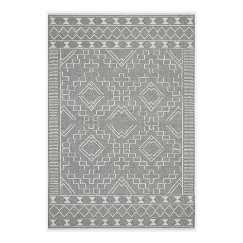 Grey & Natural White Textured Ida Rug