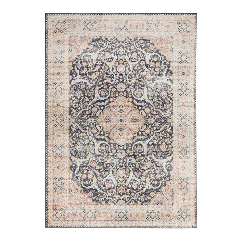 Midnight Power-Loomed Transitional Round Rug