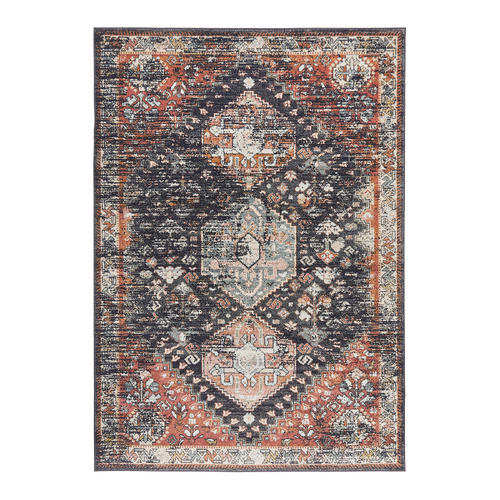Navy Power-Loomed Transitional Round Rug
