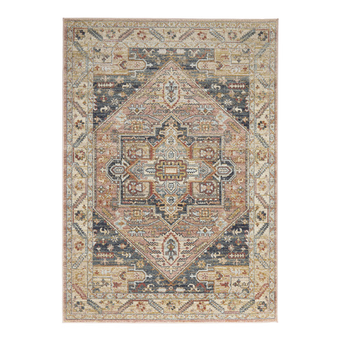 Salmon Power-Loomed Transitional  Round Rug