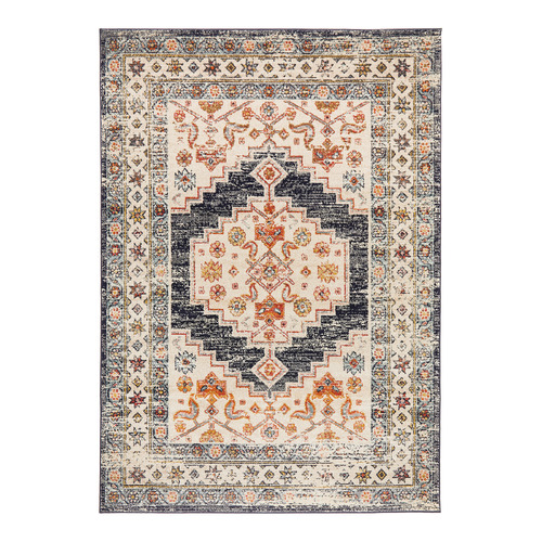 Ecru Power-Loomed Transitional Round Rug
