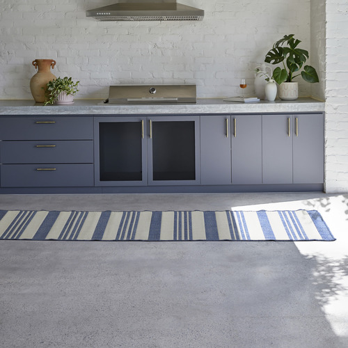 Network Rugs Blue Alvi Newport Indoor/Outdoor Runner | Temple & Webster