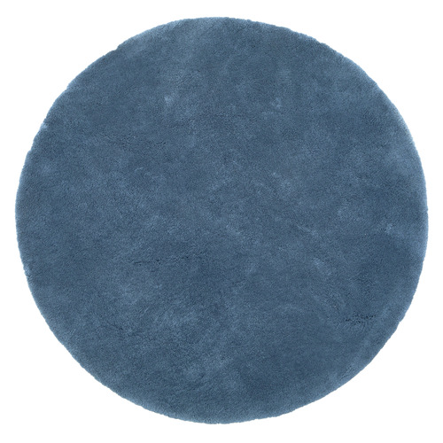 Blue Cleo Ultra Plush Machine Washable Round Rug