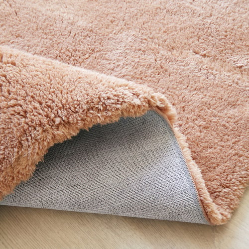 Peach Cleo Ultra Plush Machine Washable Round Rug