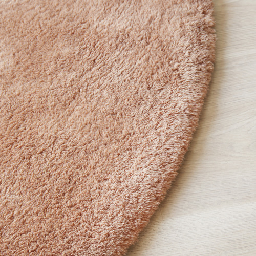 Peach Cleo Ultra Plush Machine Washable Round Rug