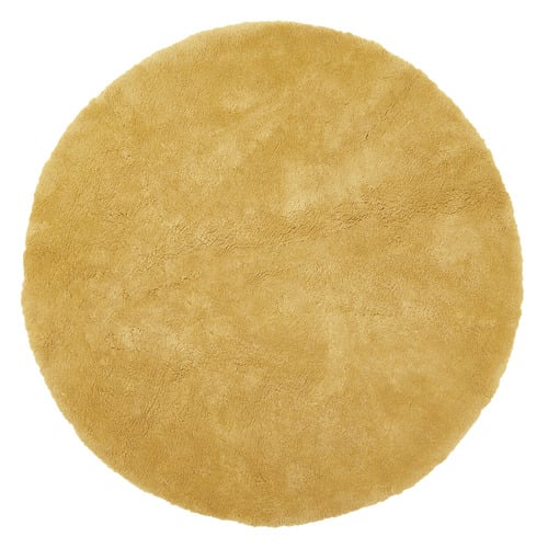Mustard Cleo Ultra Plush Machine Washable Round Rug