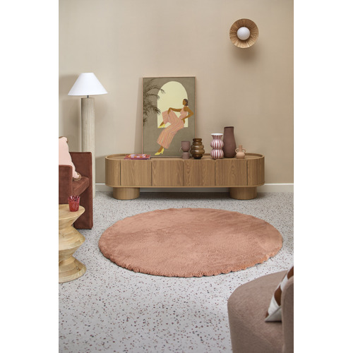 Peach-Cleo-Ultra-Plush-Machine-Washable-Round-Rug