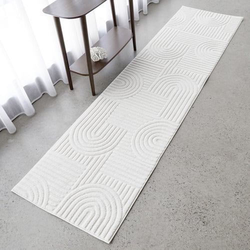 White Weston Contemporary Runner
