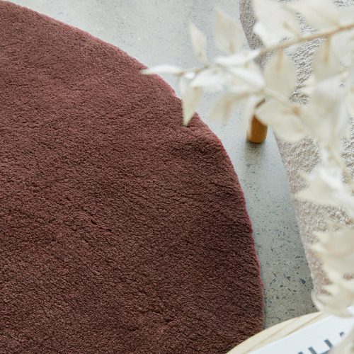 Burgundy Cleo Round Rug
