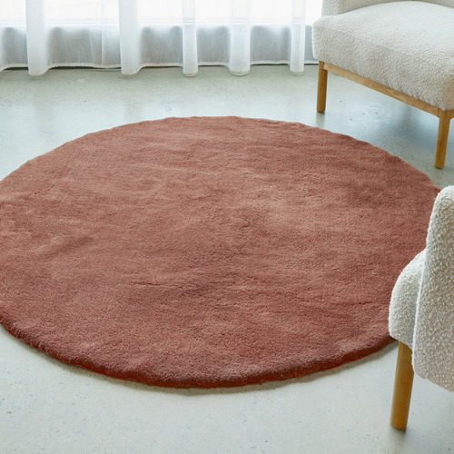 Copper Cleo Ultra Plush Machine Washable Round Rug