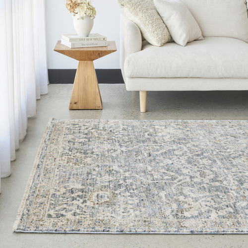 Blue Langley Machine Washable Rug