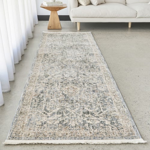 Blue Langley Machine Washable Runner