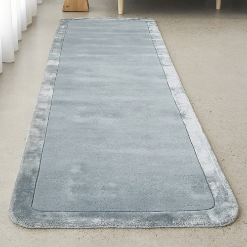 Blue Rivia Hand-Tufted Wool & Viscose Runner