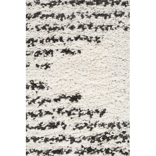 Black & White Zaria  Fringed Rug