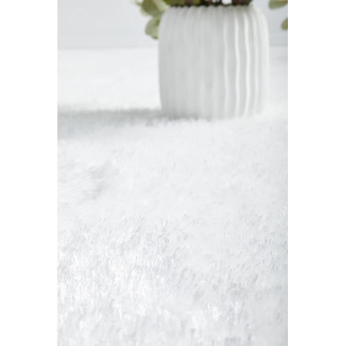 White Selma Plush Shag Rug
