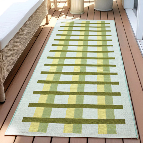 Green Lucian Indoor/Outdoor Runner