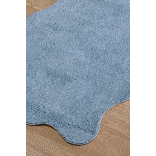 Blue Elsie Wavy Edge Machine Washable Runner