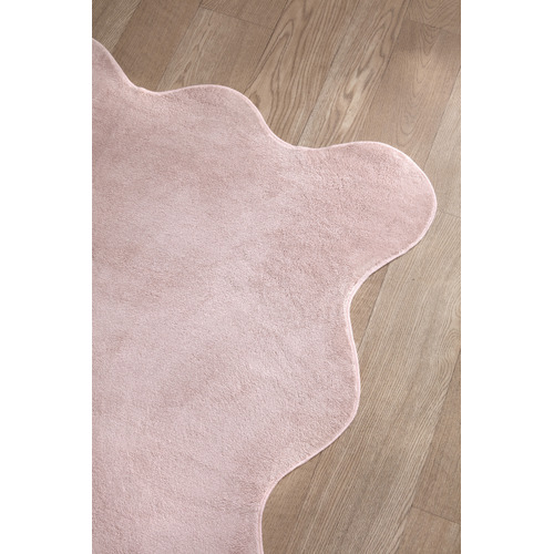 Blush Elsie Wavy Edge Machine Washable Rug