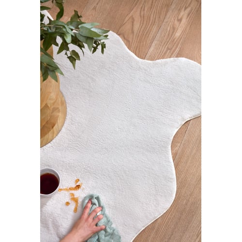 Ivory Elsie Wavy Edge Machine Washable Runner